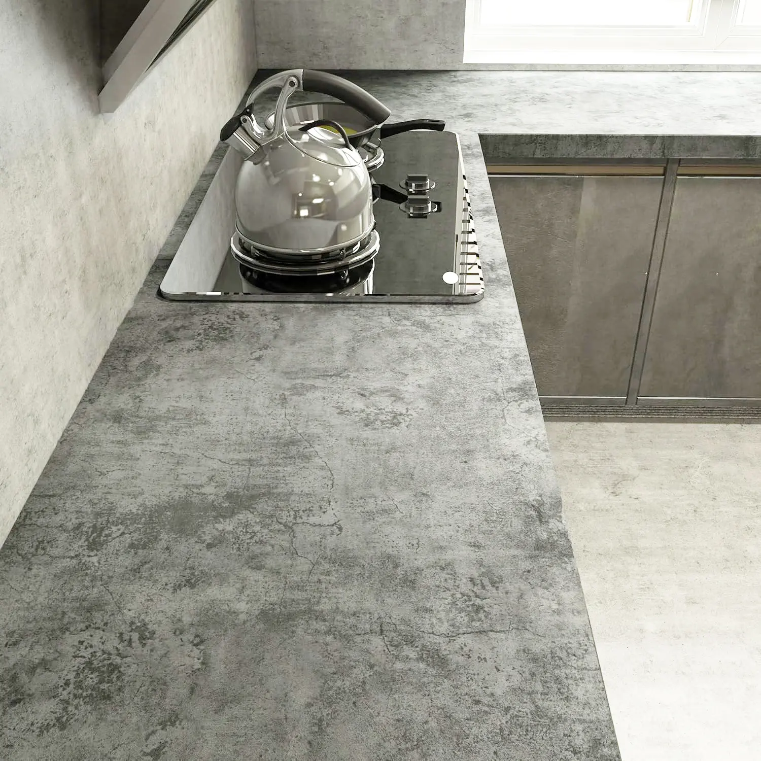 Extra Thick Light Concrete Wallpaper, Textured Wall Paper, Peel & Stick Vinyl Matte Texture, Industrial Style Wall Stickers for Home Decor, Peel And Stick Wallpaper