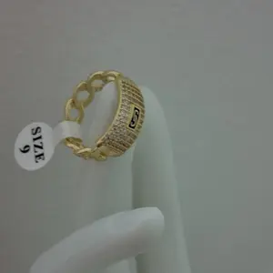 14K Gold Plated Diamond-Cut Style Ring (Brilliant Design)