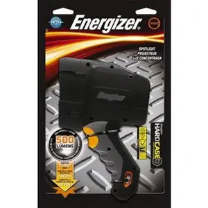Energizer Industrial-Tactical Flashlight with White LED Bulb, 500 Lumens, Black-Gray Plastic Body, 6 AA Alkaline Batteries Included (HCSP61E)