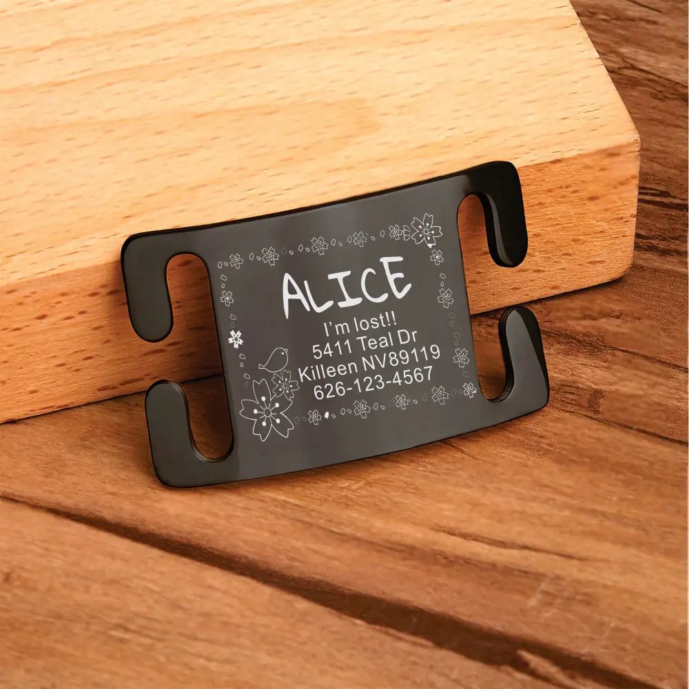Dog Tags for Dogs,Collar Slide Dog Tag,Slide on Dog Tag,Silent Dog Tag,Dog ID Tag,Custom Dog Tag,Engraved Dog Name Tags,Cute Cat Collar Tag
