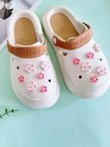 Cute Flower Design Shoe Decoration, Fashionable Novelty Shoes Charms for Clogs/Slipper Straps, Trendy Kawaii Shoes DIY Accessories for Women & Girls