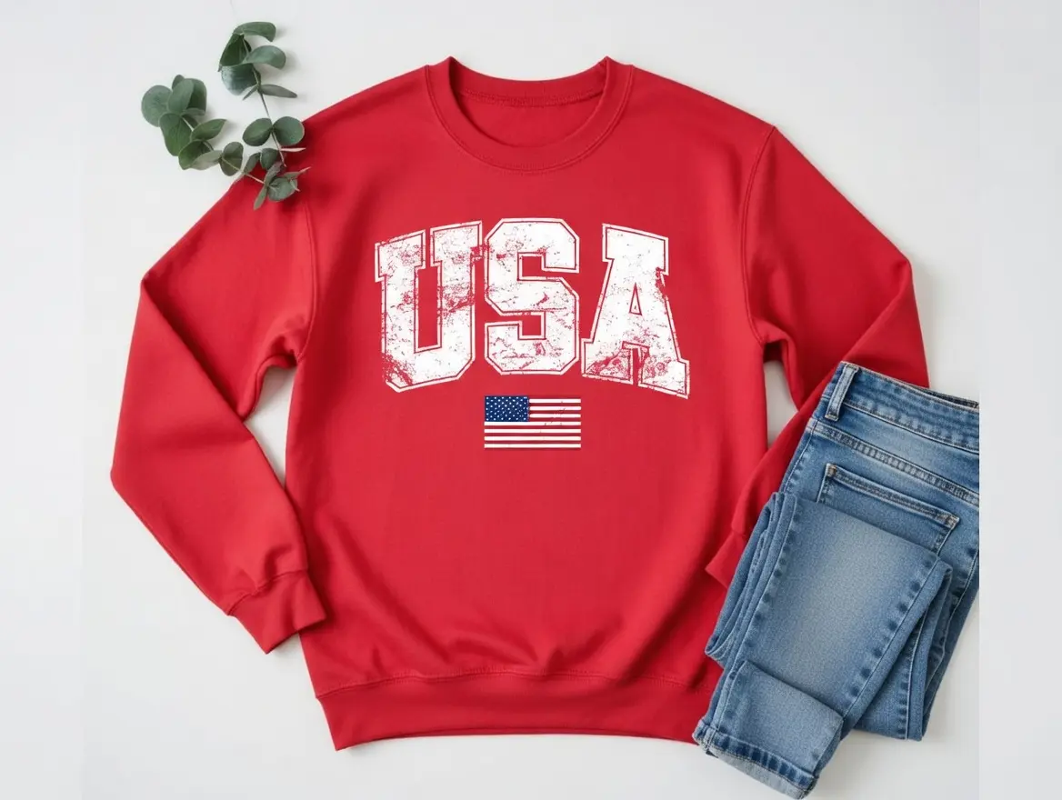 Retro USA Sweatshirt, Womens USA Crewneck Sweatshirt, USA Shirt, America Sweatshirt, 4th of July Sweatshirt, Patriotic Sweatshirt,back to school,back to school shopping