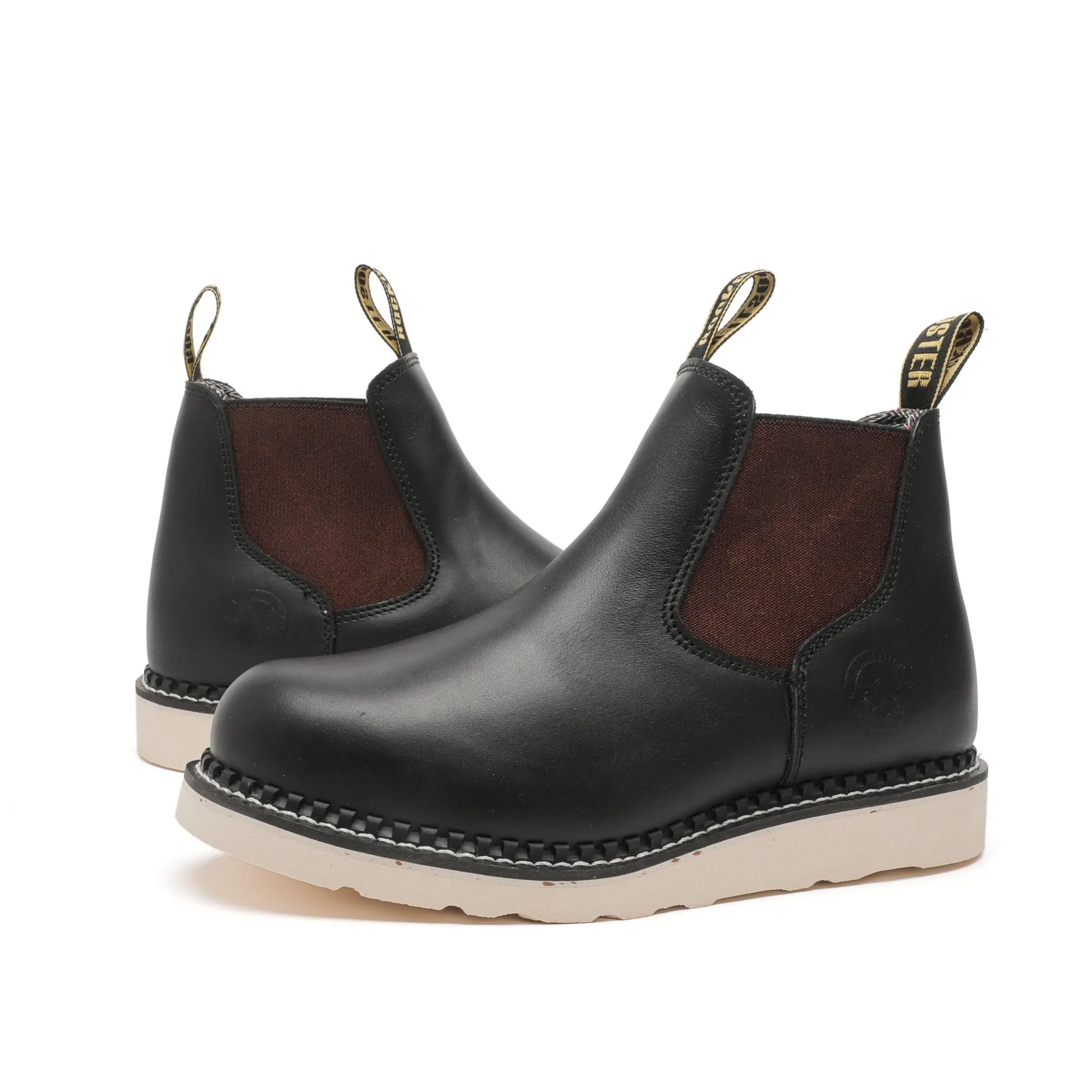 Steel toe Boots for Men  Footwear Comfort Walking Shoes Botas  Slip-resistant  Vibram Outsole Full Grain Leather