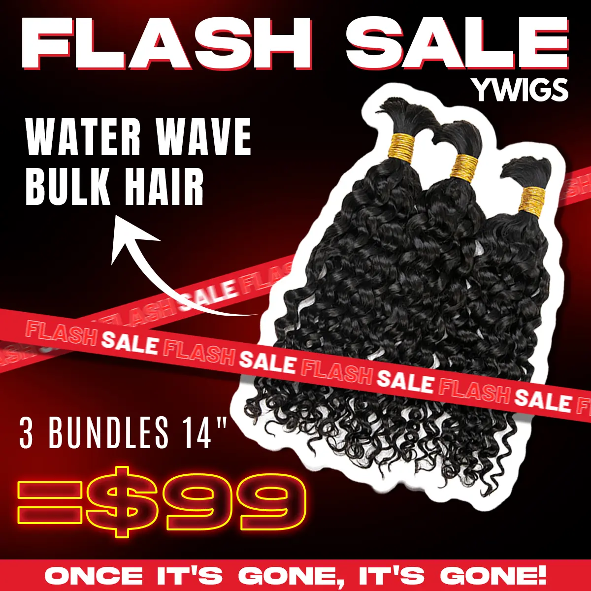 [3 Bundles=$99] YWIGS Bulk Human Hair for Braiding Human Braiding Hair for Boho Braids Water Wave Deep Wave 100g/Bundles 3 Bundles Deal=$99#backtoschool #backtoschoolshopping