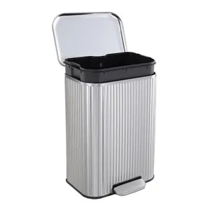 【GARVEE】5-50L Fingerprint Proof Stainless Steel Kitchen Trash Can with Soft-Close Lid & Removable Inner Bucket, Pedal Rubbish Bin for Home & Office