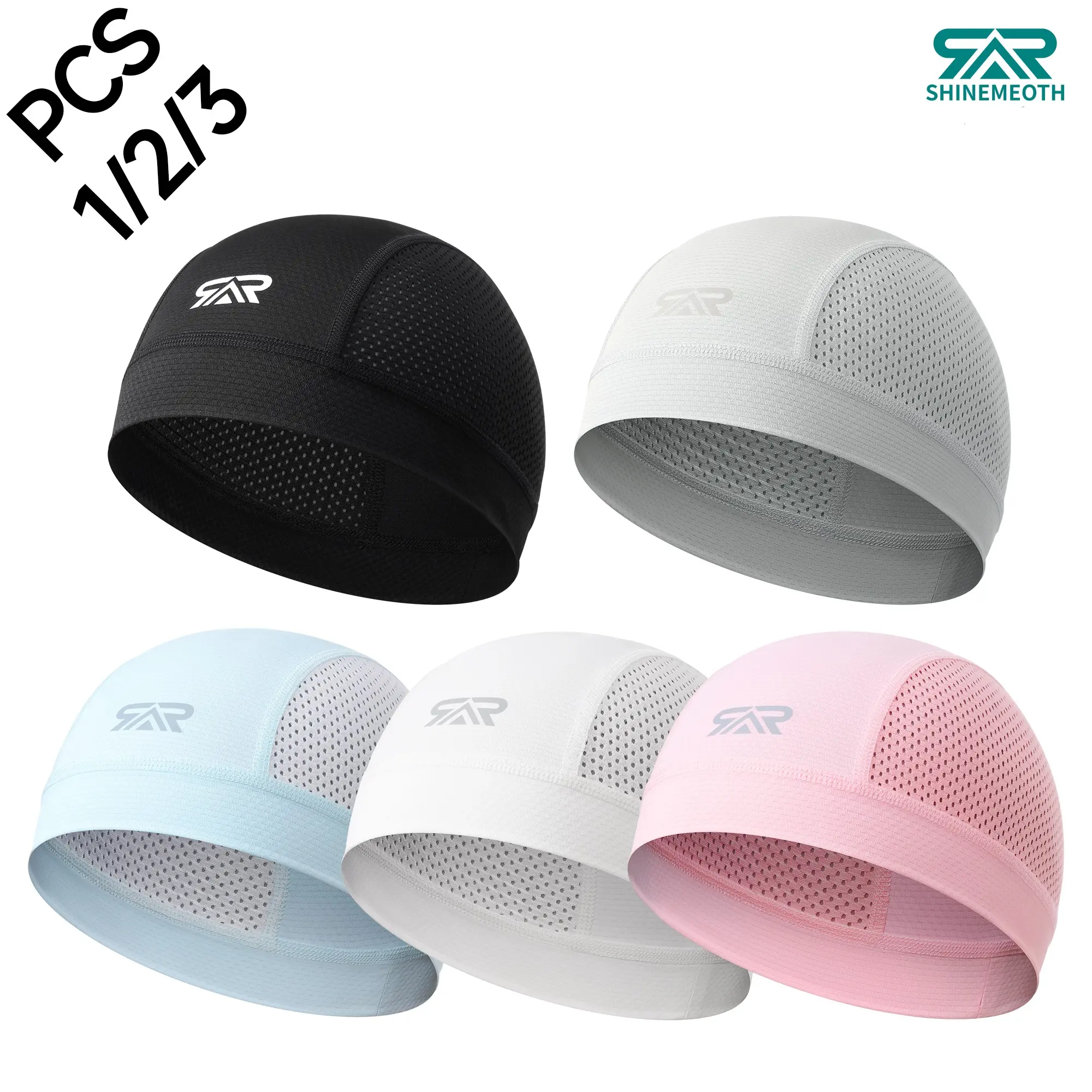 1/2/3 Piece Cycling Cap, Biker Cap, Quick-Dry Sun Protection Sweat Absorption Road Bike Helmet Liner Mesh Breathable Sports Hat Summer Skull Cap, Lightweight Quick Dry Sports Helmet Liner for Men Women, Cooling Cycling Beanie, Sports Outdoor Hats