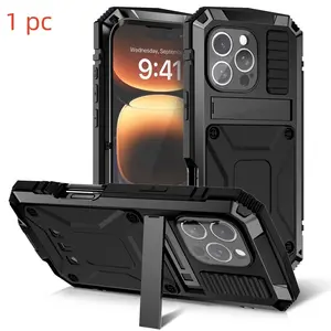 Rugged Shockproof Phone Case with Kickstand, Full Body Rugged Shockproof Phone Protective Cover, Phone Accessories Compatible with iPhone 16 15 14 13 12 11, Casing