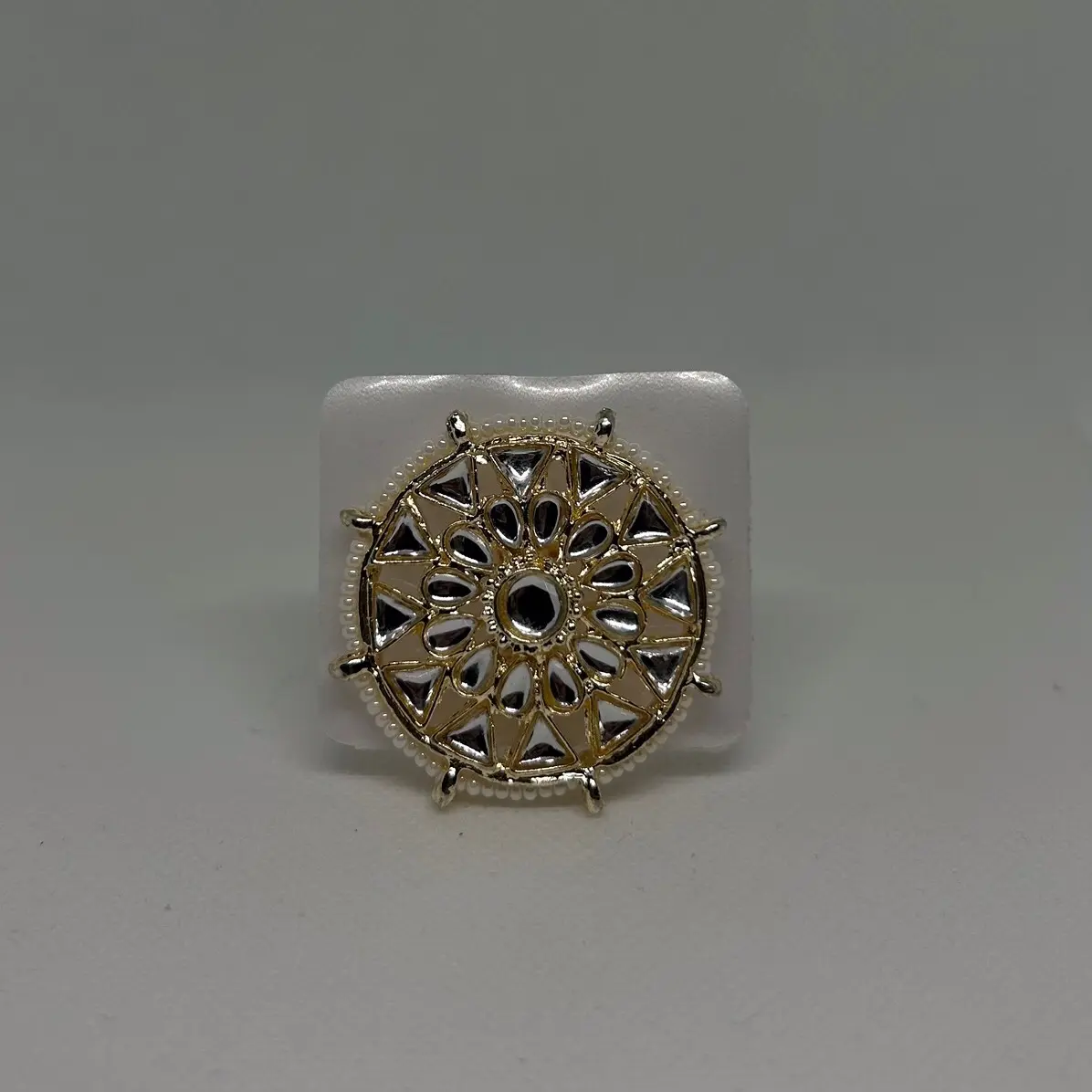 LUNORA- Kundan Traditional Ring - Adjustable