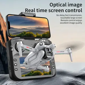 Beginner-friendly! CS24 4K drone with built-in screen and remote control—brushless motors, optical flow positioning, intelligent obstacle avoidance, dual cameras with electronic controls, real-time transmission on the screen for outdoor shooting without l