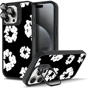 Luxury D-Denims T-Tears Casing For iphone 16 15 14 13 12 11 PRO PLUS MAX Hard TPU Metal lens frame Film With Bracket Stand Gift Shockproof Protection Anti-Drop Protective Protector Phone Cases Shell Cover