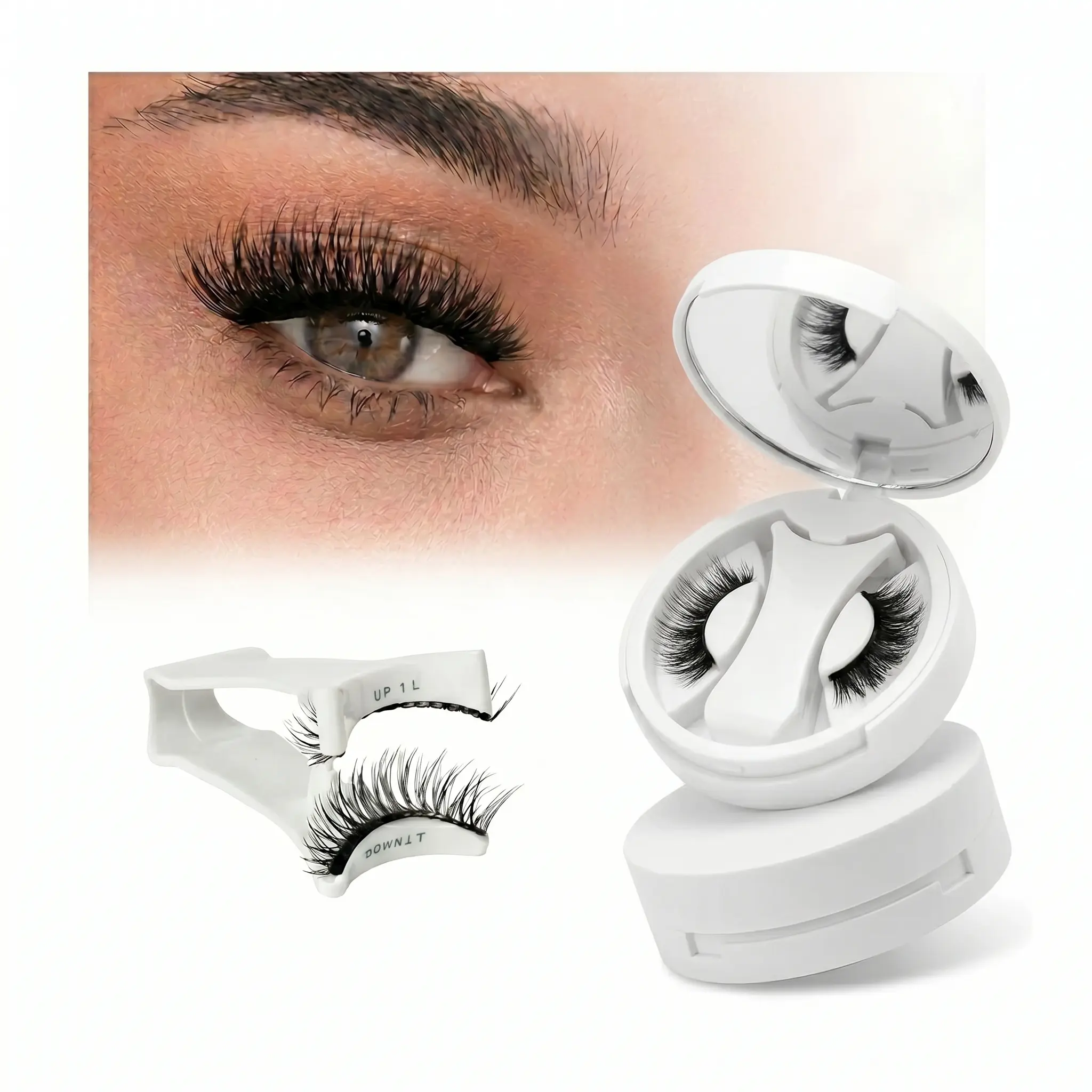 2 Pairs Magnetic Eyelashes Kit – Reusable Natural Wispy Magnetic Lashes for Women, Easy Apply with Applicator, No Glue Needed, False Lashes Set