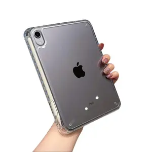 Compatible with iPad Air 8, iPad Pro (11‑inch), iPad 12/11, and iPad mini 6/7; shockproof protective case with airbag design and hard transparent base; includes pen slot; full coverage protection for iPad mini.