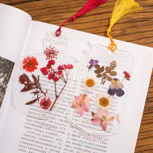 20 PCS Random Pattern Clear Dried Flower Bookmarks,DIY Bookmarks, Glassware Personalized Stickers, NaturalFlower Bookmarks, Bookmark Stickers[NO DRIED FLOWERS INCLUDED]