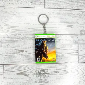 Mini Game Case Keychain Inspired by Halo 3 | Magnetic Opening Case with Mini Disc