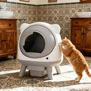 Warcat Self Cleaning Litter Box Large Capacity Automatic Litter Box with App Control via 2.4G Wifi, Safety Sensors for Cats Low Noise Electric Litter Robot February Faves