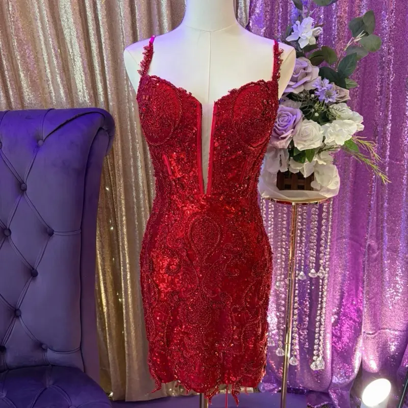 Portia and Scarlett Red Homecoming Dress for Teen Girls, Formal Evening Party Gown