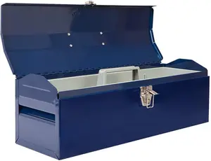 TCE ATB102U Torin 16" Hip Roof Style Portable Steel Tool Box 16-inch, Blue