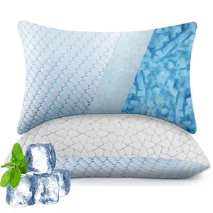 Cooling Standard Pillows Set of 2 Memory  Pillows, /Full Size 2 Pack Adjustable Shredded Memory  for Side Sleepers, , , Hot Sleepers (20x26)