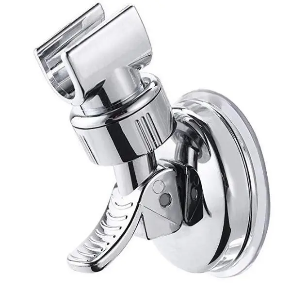 Wall-Mounted Electroplated Plastic Handheld Shower Head Holder, Powerful Suction Cup, Universal Bathroom Accessory with Easy Installation & Secure Mounting, Reusable Rack