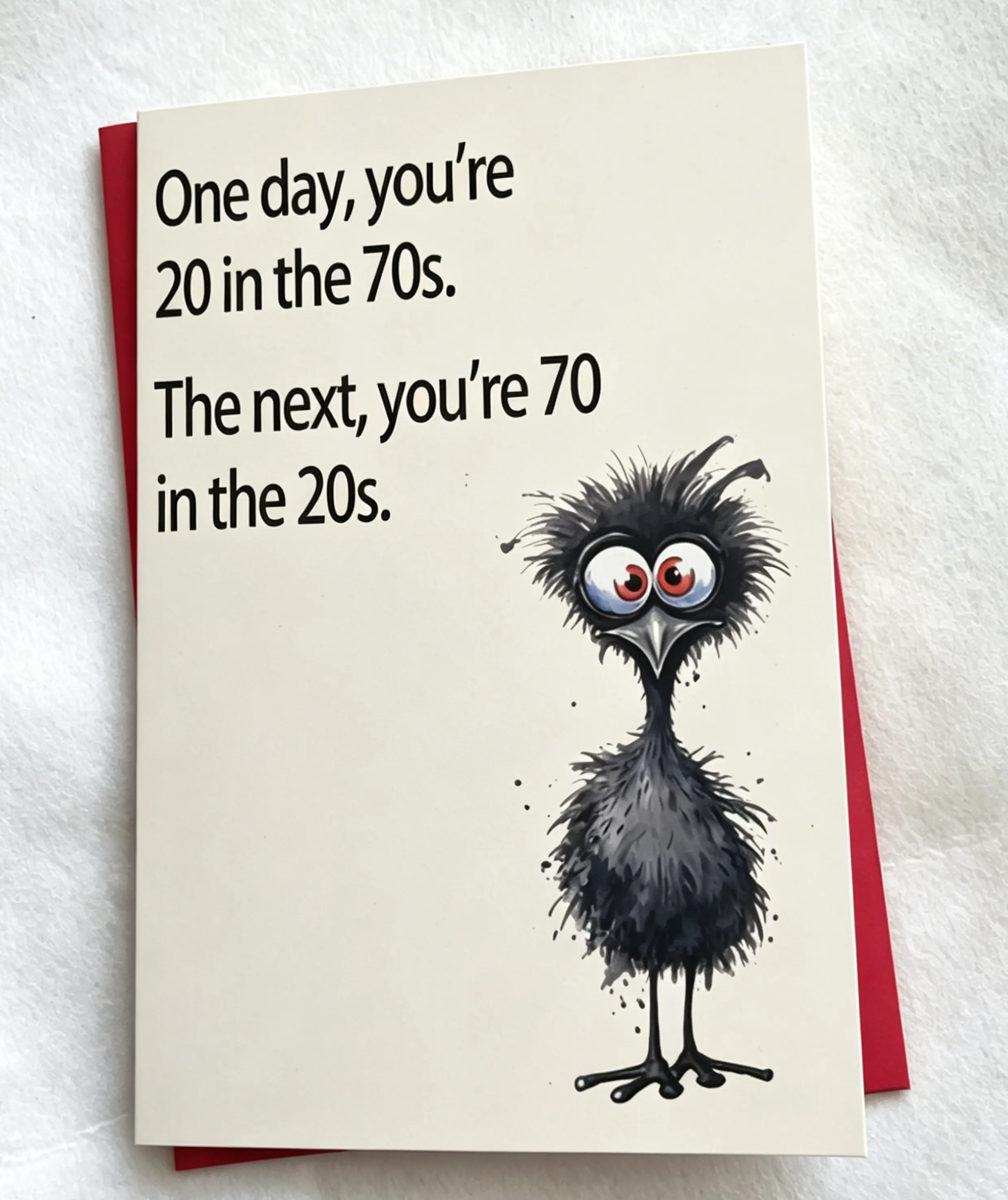 70th Birthday Card - Funny Festive Home & Party Supply with Protective Bag, Red Envelope, Default Letter, No Good Water Absorption Note for Dad