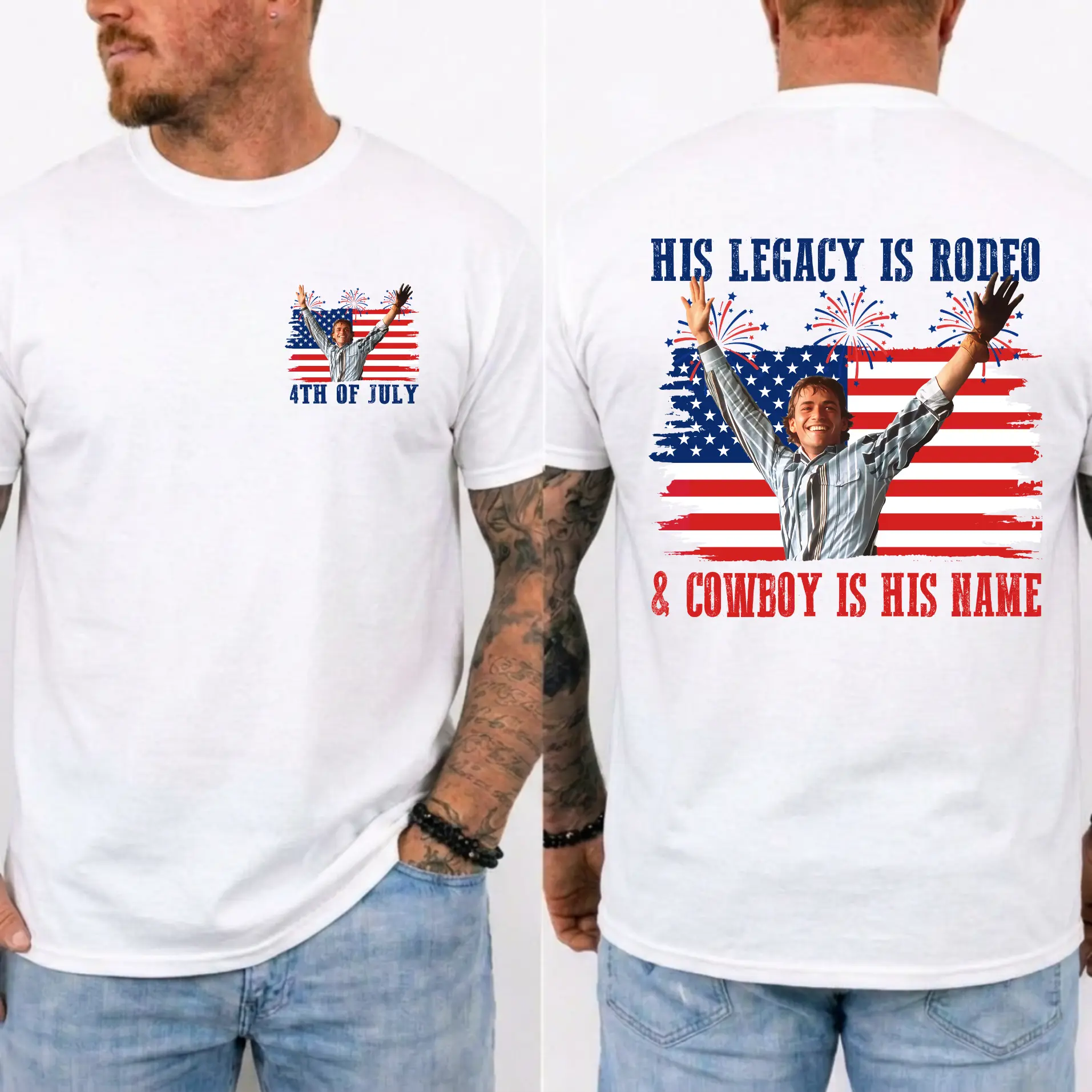 Lane Frost 4th of July Shirt, Waitin' On Lane T-shirt, egendary Bull Rider Rodeo Tee Classic Western TShirt, MADE IN USA
