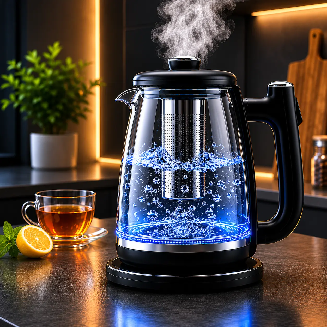 Electric Kettle with Removable Tea Infuser, 1.8L Large Capacity Stainless Steel Tea Kettle Electric, Fast Boil Hot Water Kettle, BPA-Free Cordless Water Boiler for Tea, Coffee and Instant Drinks