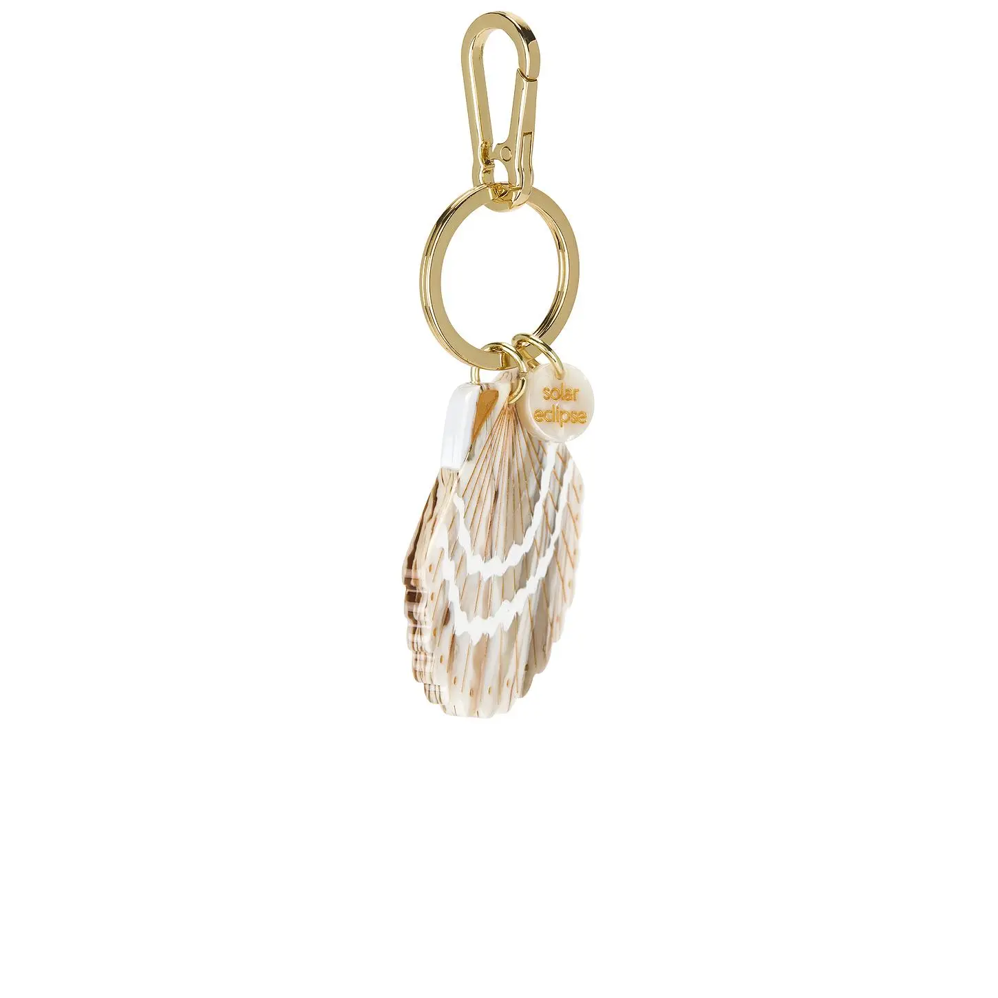 Solar Eclipse Hand-painted Bag Charm in Seashell
