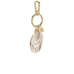 Solar Eclipse Hand-painted Bag Charm in Seashell