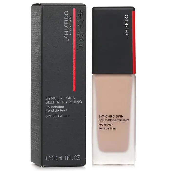 SHISEIDO Synchro Skin Self Refreshing Foundation - #220 Linen, Waterproof, UV-Protective, Lightweight, Buildable Coverage, Flawless Finish