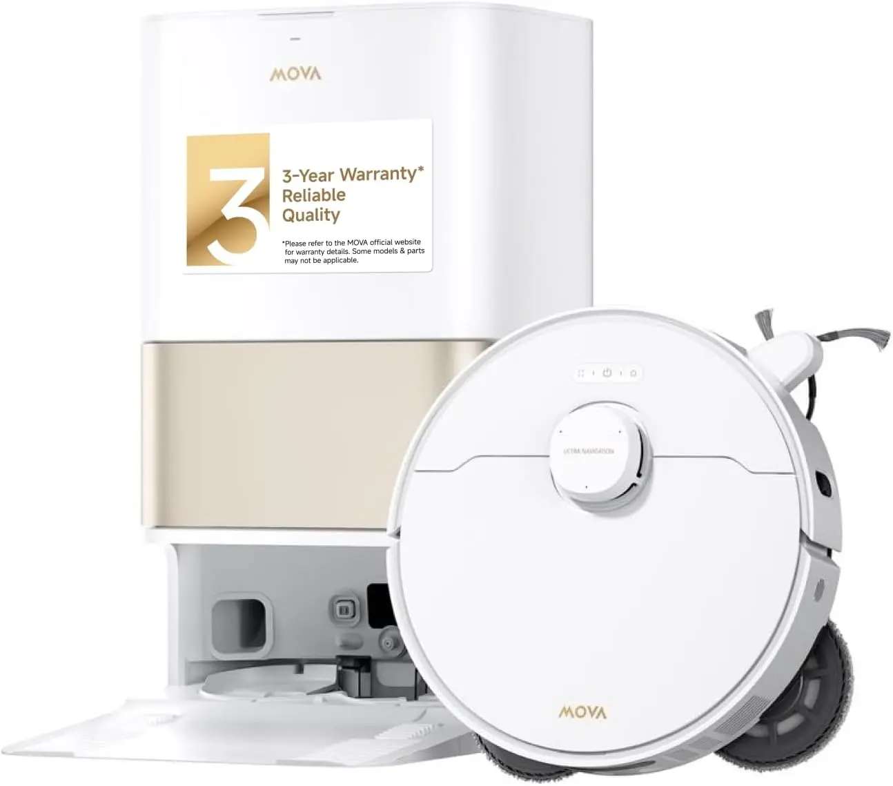 Mova P10 Pro Ultra Gen 2 Robotic Vacuum and Mop, 26,000Pa Suaction, 212°F Hot Water Auto Mop Washing, 1-Hour Hot Air Drying, Extenable Mop, All-in-One Dock, Triple Anti-Tangle System for Home,dorm essentials,home essentials