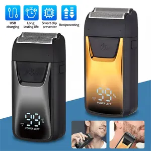 Electric Foil Shavers for Men: Reciprocating Electric Beard Shaver Razor Portable BladeHead Razor with 2 Floating Blades &  LED Display - Foil Shaver for Men with 3 Gears Adjustable - Face Shaver with IPX Waterproof,USB Type C -Best For Gifts