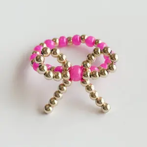 Hot Pink & Gold Lilli Bow Ring