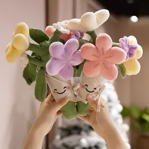 Cute Flower Plush Doll Stuffed Plant Plushie ，Decor Home Andbedroom Sweet Gifts for ，Cute Kawaii Soft Cuddly Gift for Valentines Day, Birthdays, Graduation, Wife, Girlfriend ，Mom for Boys and Girls Soft Adorable Stuffed