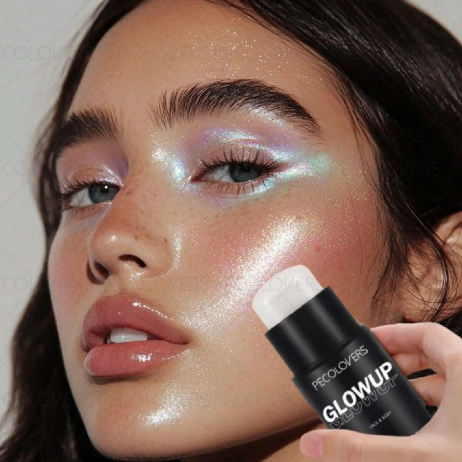 1PC Glittering Makeup, Long-lasting, Brightens The Face/body/eye, Soft Texture, Smooth Finish, Highlight Sticks To Create A Vibrant and Charming Look, Glitter Highlighter, Glowy Highlighter