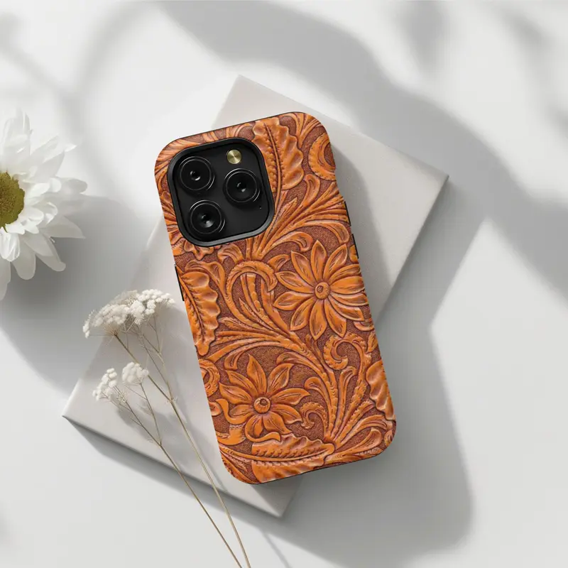 Carved Wood Floral Phone Case Tooled Leather Western Aesthetic Luxury Cover for iP Phone 16 15 14 13 12 11 Pro Max Plus Mini X XR 8 7 SE - TikTok Shop Carved Wood Floral Phone Case Tooled Leather Western Aesthetic Luxury Cover for iP Phone 16 15 14 13 12 11 Pro Max Plus Mini X XR 8 7 SE - TikTok Shop