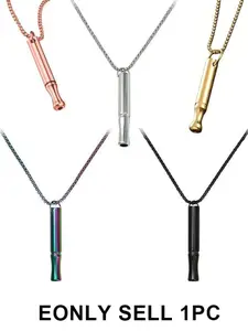 Stainless Steel Breath Necklace, Anxiety Relief Pendant, Meditation Jewelry, Unisex Stress Reduction Accessory, Fashion Accessories, Perfect for Men and Women