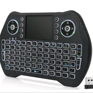 Wireless Mini Keyboard Remote Control Touchpad Mouse Combo Controller with RGB Backlit for Android TV Box Smart TV with OS+USB PC Computer Laptop Window OS HTPC Home Theater PC + USB 2.4GHz Dongle