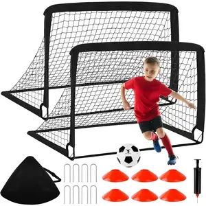 Soccer Goals for Backyard Set - 2 Pack of 4' x 3' Portable Pop Up Soccer Nets,  Equipment with Soccer Ball, Soccer Set for   and Youth Outdoor , , Gifts