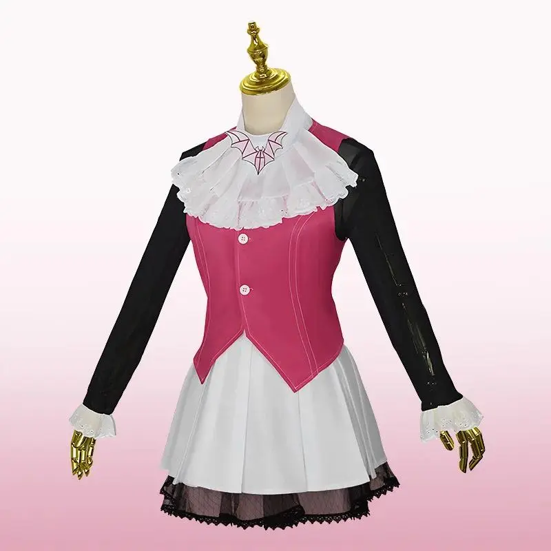 Women's Polyester Draculaura Cosplay Costume - Monster High Inspired Layered Outfit with Accessories for Halloween Carnival Parties
