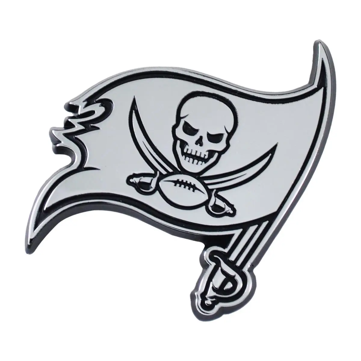 Fanmats Tampa Bay Buccaneers Premium Chrome Metal Auto Emblem - Vehicle Exterior Decoration Accessory for Sports Collectors