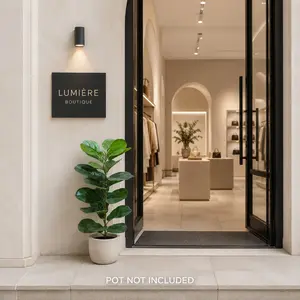 Artificial Fiddle Leaf FigRealistic Ficus Lyrata Plant, No Pot, Lifelike Large Leaf Artificial Greenery, Indoor Decorative Fake Plants for Living Room, Bedroom, Office