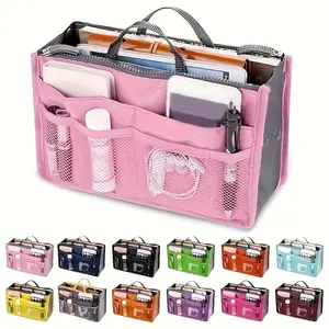 Organizer with Double Layer Folding Design – Large Capacity Zippered Tote and Portable Sorting Bags, 13 Colors