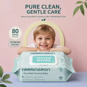 Water Wipes, 80 Count x 10 Packs (Total 800 Wipes) - 99.9% Pure RO Water Baby Wipes, Unscented & Hypoallergenic for Sensitive Skin, Safe for Newborns & Full-Body Use