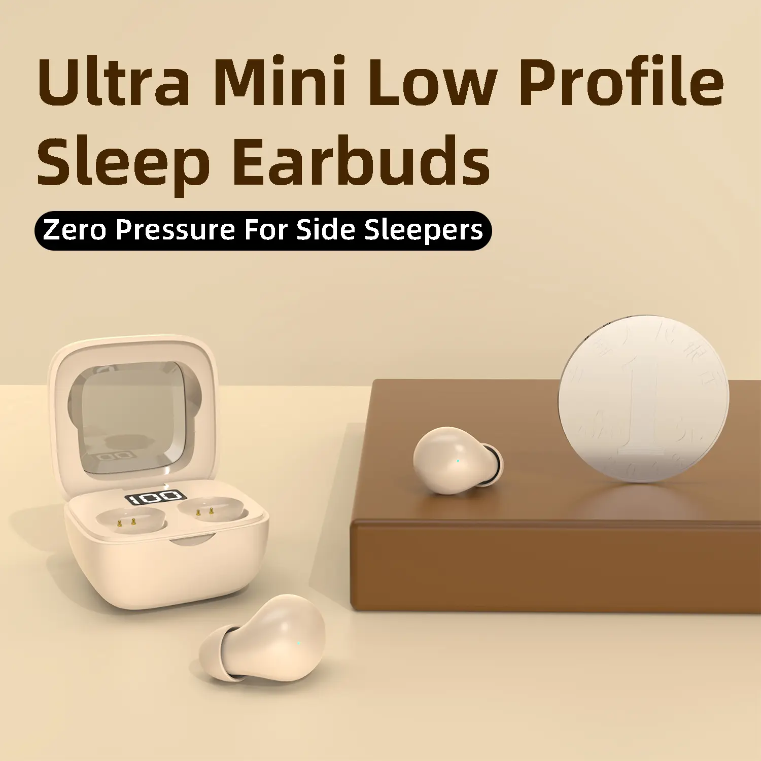 Mini Sleep Earbuds - No Ear Pressure, Pain-Free Long Wear, Snore-Blocking Bluetooth Audio Earphones with Low Latency, Stable Connection, Pocket-Size Design, Long Battery Life, Portable Electronic Headphones