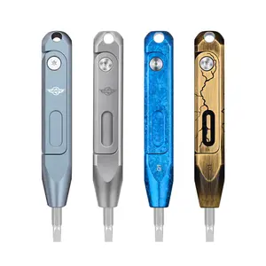 OKNIFE Otacle D1 Small EDC Multi Bit Pocket Screwdriver, 9 in 1 Mini Precision Screwdriver Set, S2 Steel Magnetic Bits for Work or Daily Use, Titanium Alloy Steel, Brass, Aluminum, Summervibes, Magnetic Screwdriver Tools, Multipurpose Screwdriver