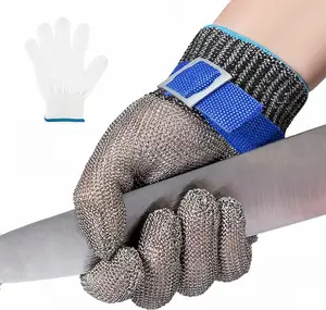 Level 9 Cut Resistant Glove Stainless Steel Wire Metal Mesh Butcher Glove Food Grade for Meat Cutting, Oyster Shucking, Chopping and Peeling (Pack of 1)