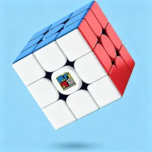 MoYu RS3M Magnetic 3x3 Speed Cube - Stickerless 48-Magnet Ultra-Smooth Fast-Turning Brain Teaser Puzzle Toy, Includes Display Stand, for Cubers