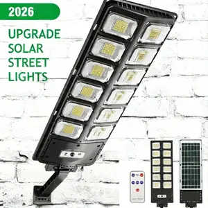 Solar Street Lights Outdoor,completely off-grid，6500K Commercial Parking Lot Lights Dusk to Dawn, Waterproof Solar Security Flood Lamps with Motion Sensor and Remote for Yard, Garage, Driveway Remote-Controlled