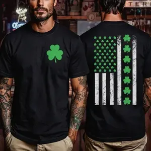 Shamrock American Flag T-Shirt |   St. Patrick's Day Graphic Tee |   Unisex Classic Cotton Shirt