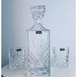 Shannon by Godinger Dublin Collection 3-Piece Crystal Decanter Set